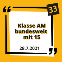 Die Klasse AM bundesweit mit 15 Jahren